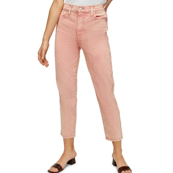 7 For All Mankind Denim - 7 For All Mankind Pink Purple High Waist Crop Straight Women's Jeans | Size 29